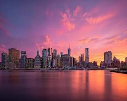 New York City skyline at dusk
